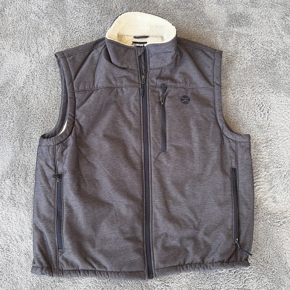 Hooey Soft Shell Sherpa Lined Vest Mens 2XL Outdoor Western Cowboy Heather Gray